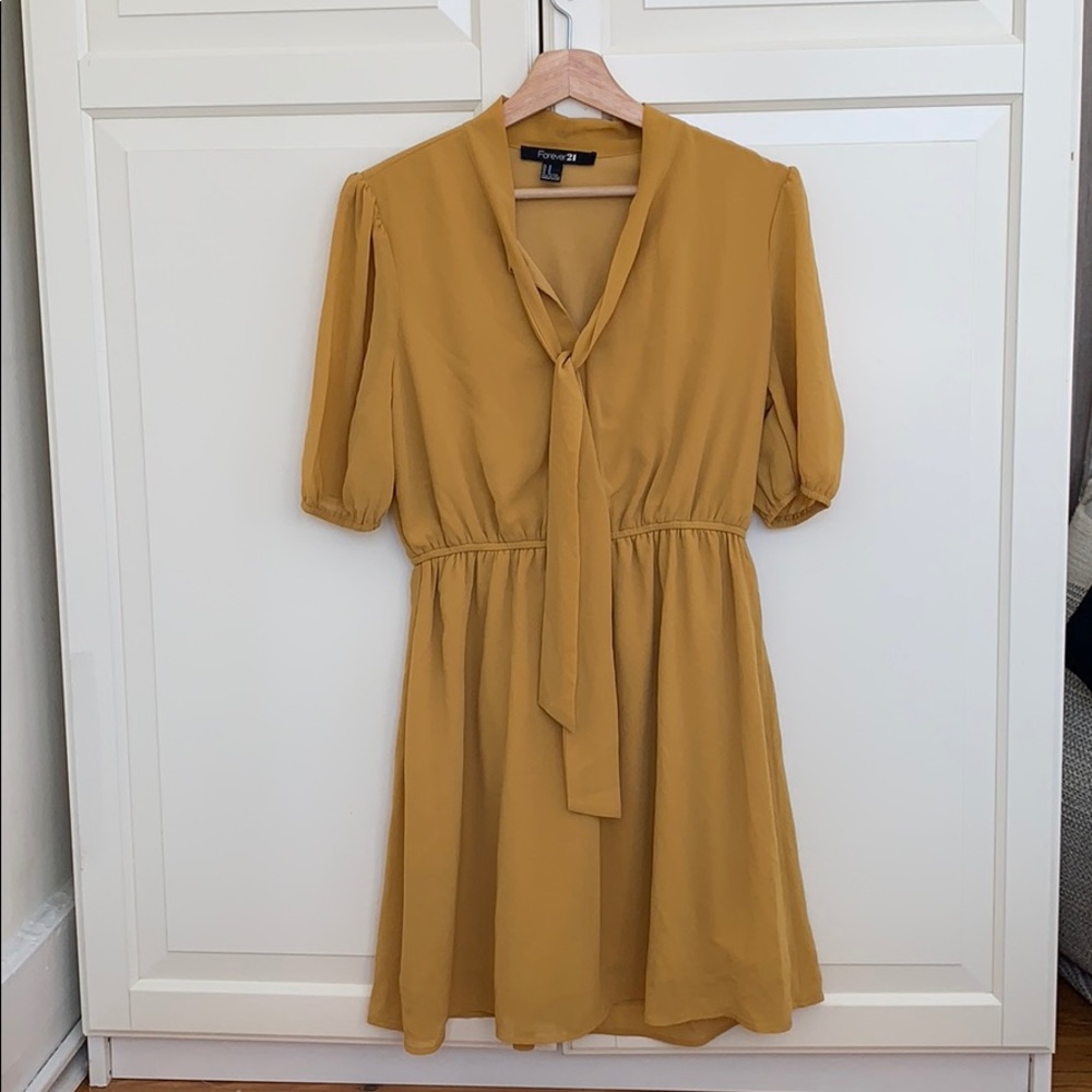 Mustard yellow vintage style dress